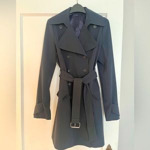 LIKE NEW Theory Double-Breasted Trench Coat in Navy